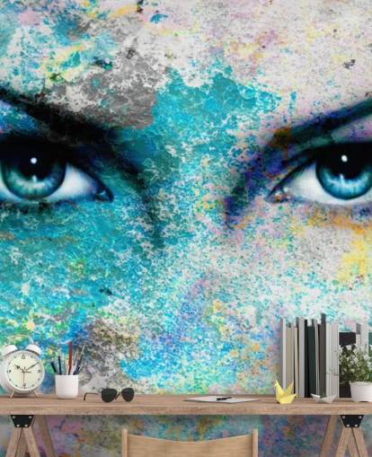 mural de papel pintado de graffiti colorido llamado Goddess para dormitorios, salas de estar y oficinas