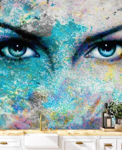 colorful graffiti wallpaper mural called Goddess for bedrooms, living rooms and offices