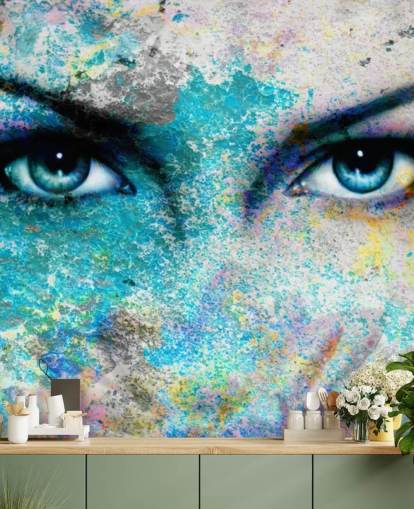 colorful graffiti wallpaper mural called Goddess for bedrooms, living rooms and offices