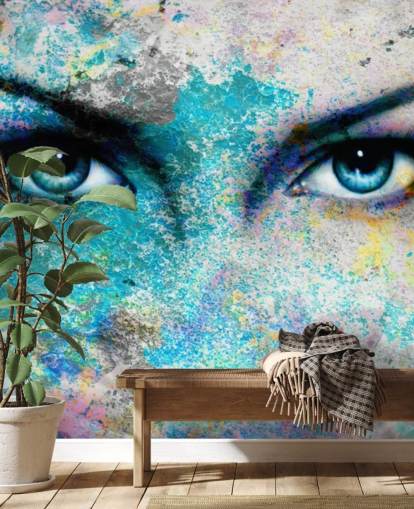 colorful graffiti wallpaper mural called Goddess for bedrooms, living rooms and offices colorful graffiti wallpaper mural called Goddess for bedrooms, living rooms and offices