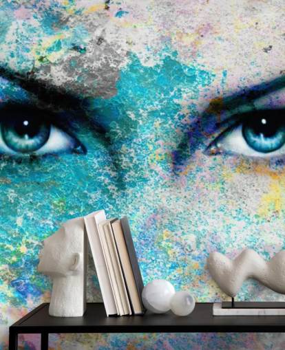 colorful graffiti wallpaper mural called Goddess for bedrooms, living rooms and offices