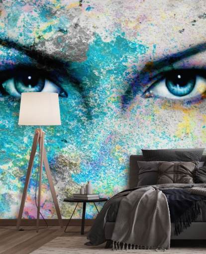 papier peint graffiti coloré appelé Goddess pour les chambres, les salons et les bureaux