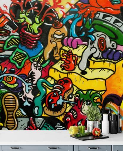 Mural de pared Grafiti colorido