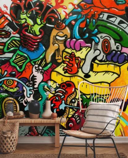 Mural de pared Grafiti colorido