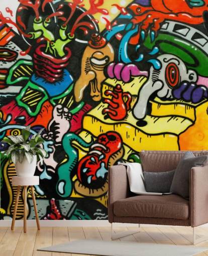 Mural de pared Grafiti colorido