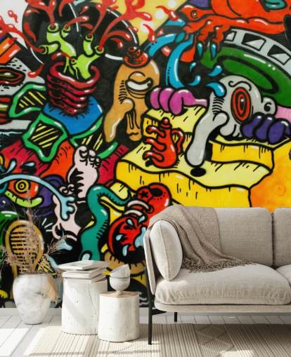 Mural de pared Grafiti colorido
