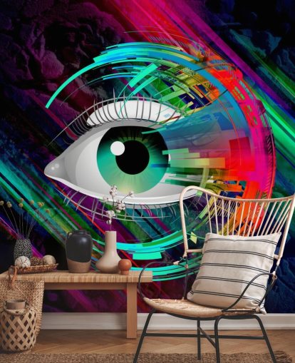 Papel pintado de graffiti de ojos brillantes Papel pintado de graffiti de ojos brillantes