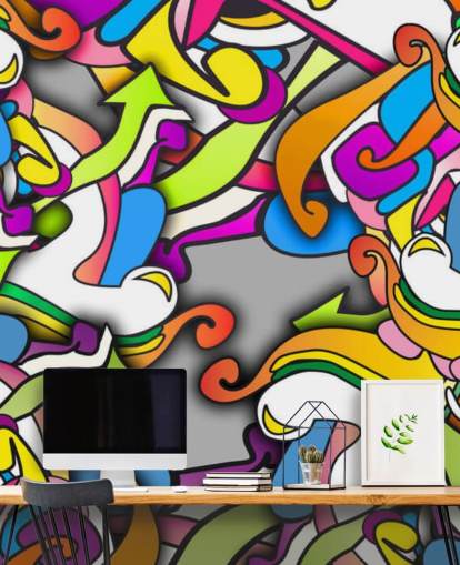 Papel pintado Formas coloridas Graffiti