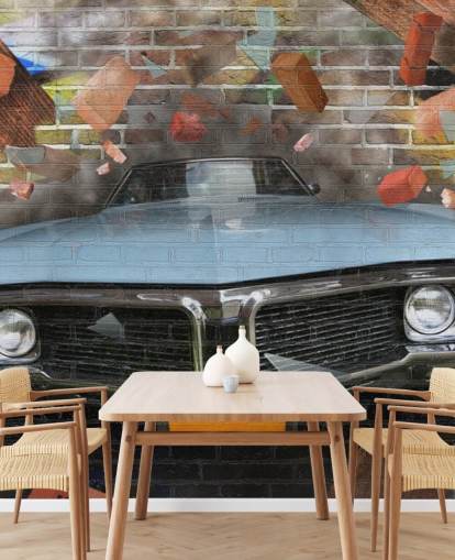 Graffiti-Auto-Smash-Tapete