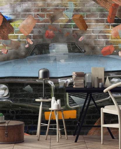 Carta da parati con graffiti auto Carta da parati con graffiti auto