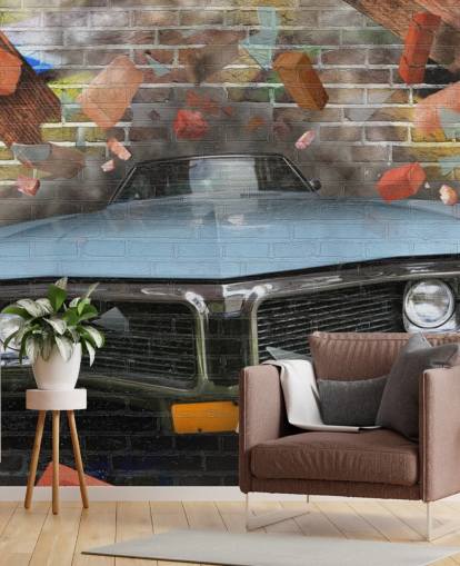 Graffiti-Auto-Smash-Tapete