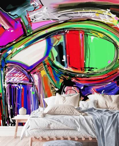 Carta da parati con graffiti colorati