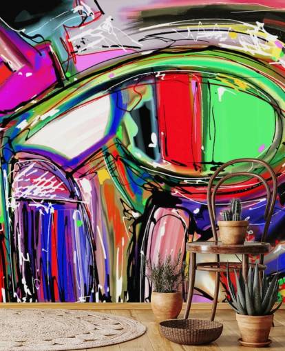 Abstract Colourful Graffiti Wallpaper