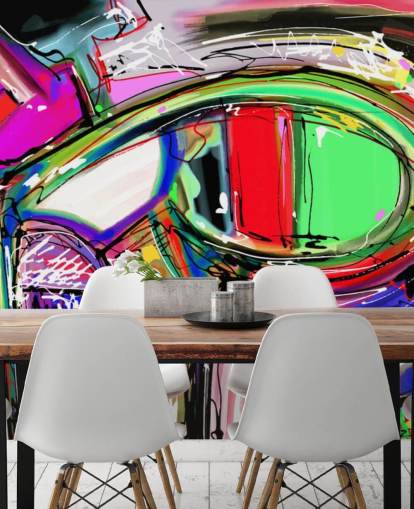 Abstract Colourful Graffiti Wallpaper