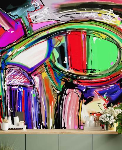 Abstract Colourful Graffiti Wallpaper