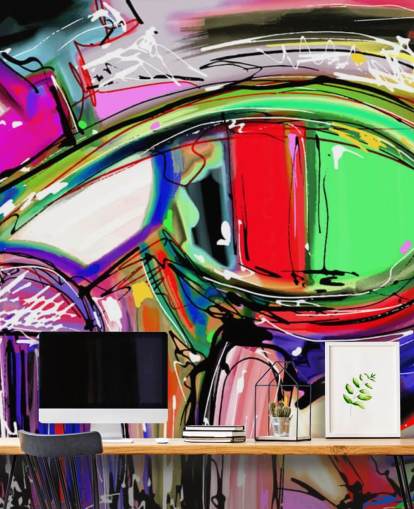 Carta da parati con graffiti colorati