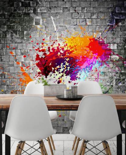 customizable graffiti wallpaper mural called Ink Splatter for teen's bedroom