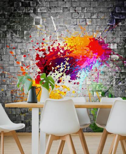 customizable graffiti wallpaper mural called Ink Splatter for teen's bedroom