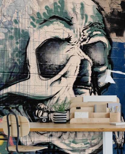 Skull Face Graffiti Bakgrund Skull Face Graffiti Bakgrund