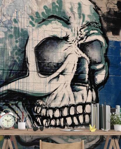Graffiti-Tapete Totenkopf