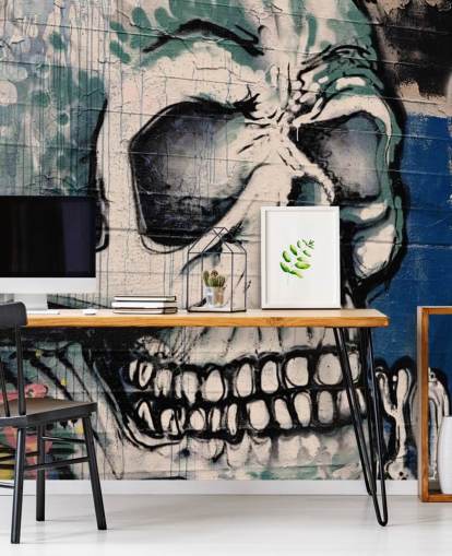 Graffiti-Tapete Totenkopf