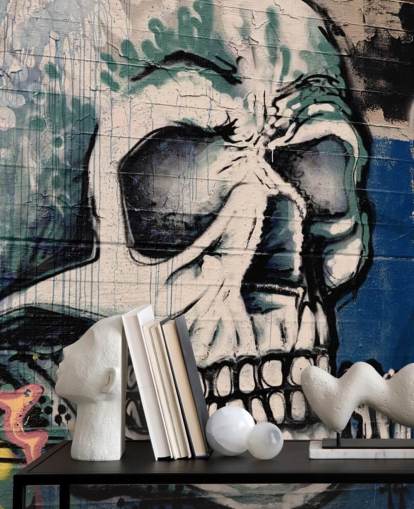 Graffiti-Tapete Totenkopf