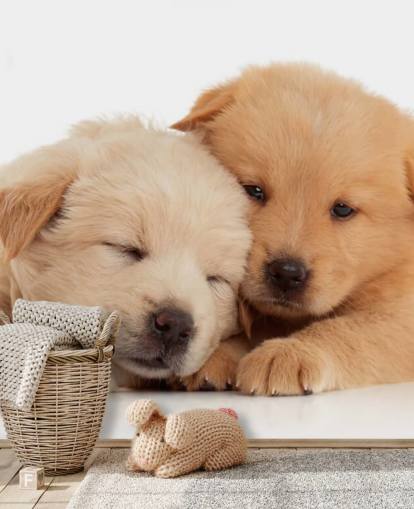 Decorazione murale con simpatici cuccioli di labrador