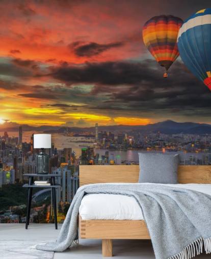 Heißluftballon über Hongkong Hot Air Balloon over Hong Kong Wallpaper Heißluftballon über Hongkong Hot Air Balloon over Hong Kong Wallpaper
