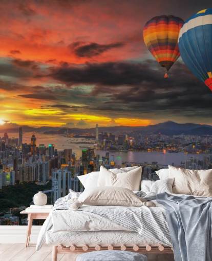 Hot Air Balloon over Hong Kong Hot Air Balloon over Hong Kong Wallpaper