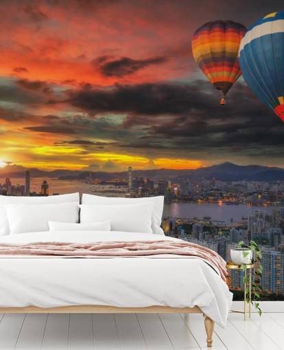 Hot Air Balloon over Hong Kong Hot Air Balloon over Hong Kong Wallpaper