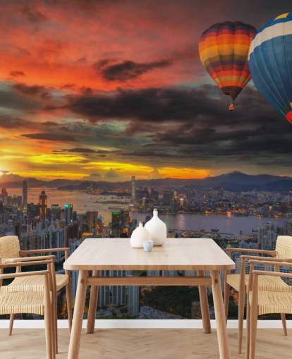 Hot Air Balloon over Hong Kong Hot Air Balloon over Hong Kong Wallpaper
