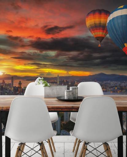 Hot Air Balloon over Hong Kong Hot Air Balloon over Hong Kong Wallpaper