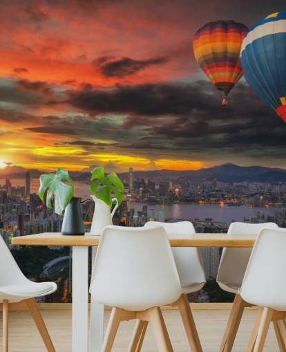 Montgolfière au-dessus de Hong Kong Hot Air Balloon over Hong Kong Wallpaper Montgolfière au-dessus de Hong Kong Hot Air Balloon over Hong Kong Wallpaper