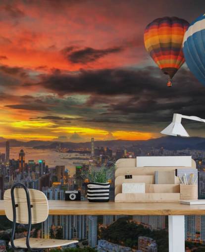 Hot Air Balloon over Hong Kong Hot Air Balloon over Hong Kong Wallpaper