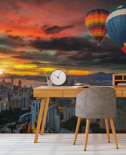 Hot Air Balloon over Hong Kong Hot Air Balloon over Hong Kong Wallpaper