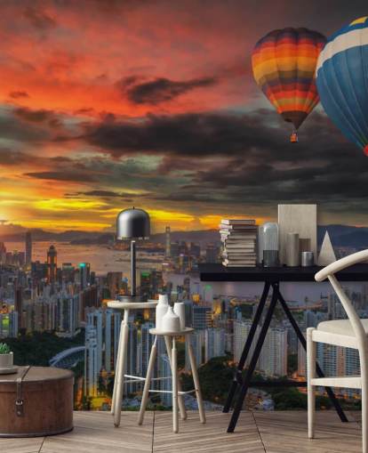 Hot Air Balloon over Hong Kong Hot Air Balloon over Hong Kong Wallpaper