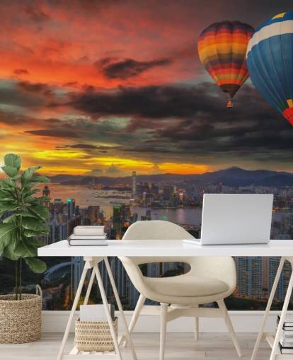 Hot Air Balloon over Hong Kong Hot Air Balloon over Hong Kong Wallpaper