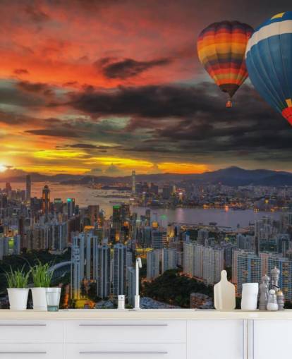 Mongolfiera su Hong Kong Hot Air Balloon over Hong Kong Wallpaper Mongolfiera su Hong Kong Hot Air Balloon over Hong Kong Wallpaper