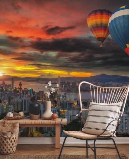 Hot Air Balloon over Hong Kong Hot Air Balloon over Hong Kong Wallpaper