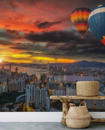 Hot Air Balloon over Hong Kong Hot Air Balloon over Hong Kong Wallpaper