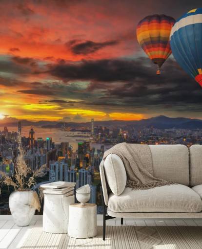 Hot Air Balloon over Hong Kong Hot Air Balloon over Hong Kong Wallpaper