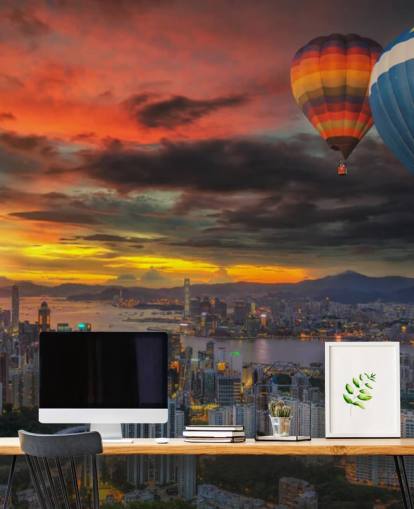 Mongolfiera su Hong Kong Hot Air Balloon over Hong Kong Wallpaper Mongolfiera su Hong Kong Hot Air Balloon over Hong Kong Wallpaper