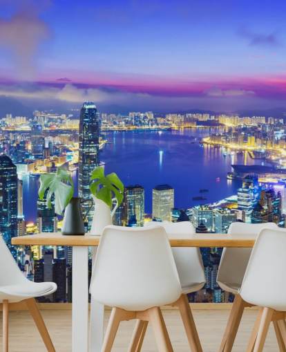 blue lit hong kong at night wallpaper blue lit hong kong at night wallpaper