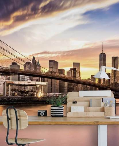 fondo de pantalla de nueva york al atardecer