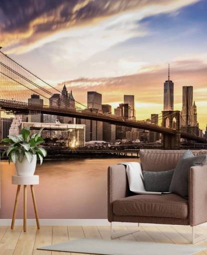 fondo de pantalla de nueva york al atardecer