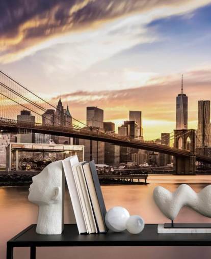 new york ved solnedgang tapet
