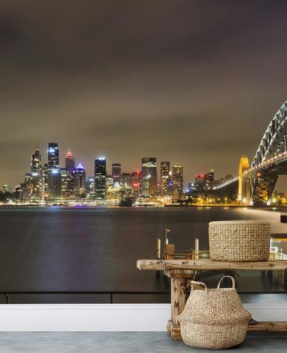 's nachts sydney bridge behang 's nachts sydney bridge behang