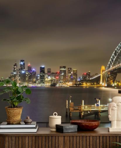 om natten sydney bridge tapet