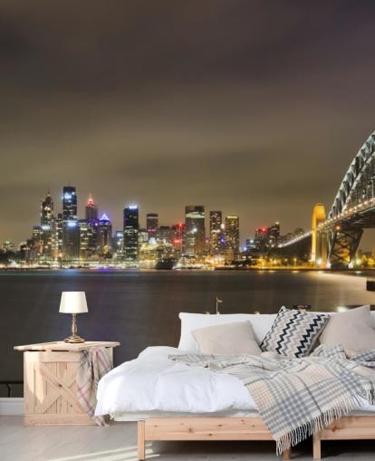yöllä sydney bridge tapetti