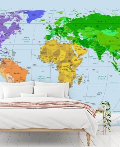 Mural de parede com mapas de cores vibrantes Mural de parede com mapas de cores vibrantes